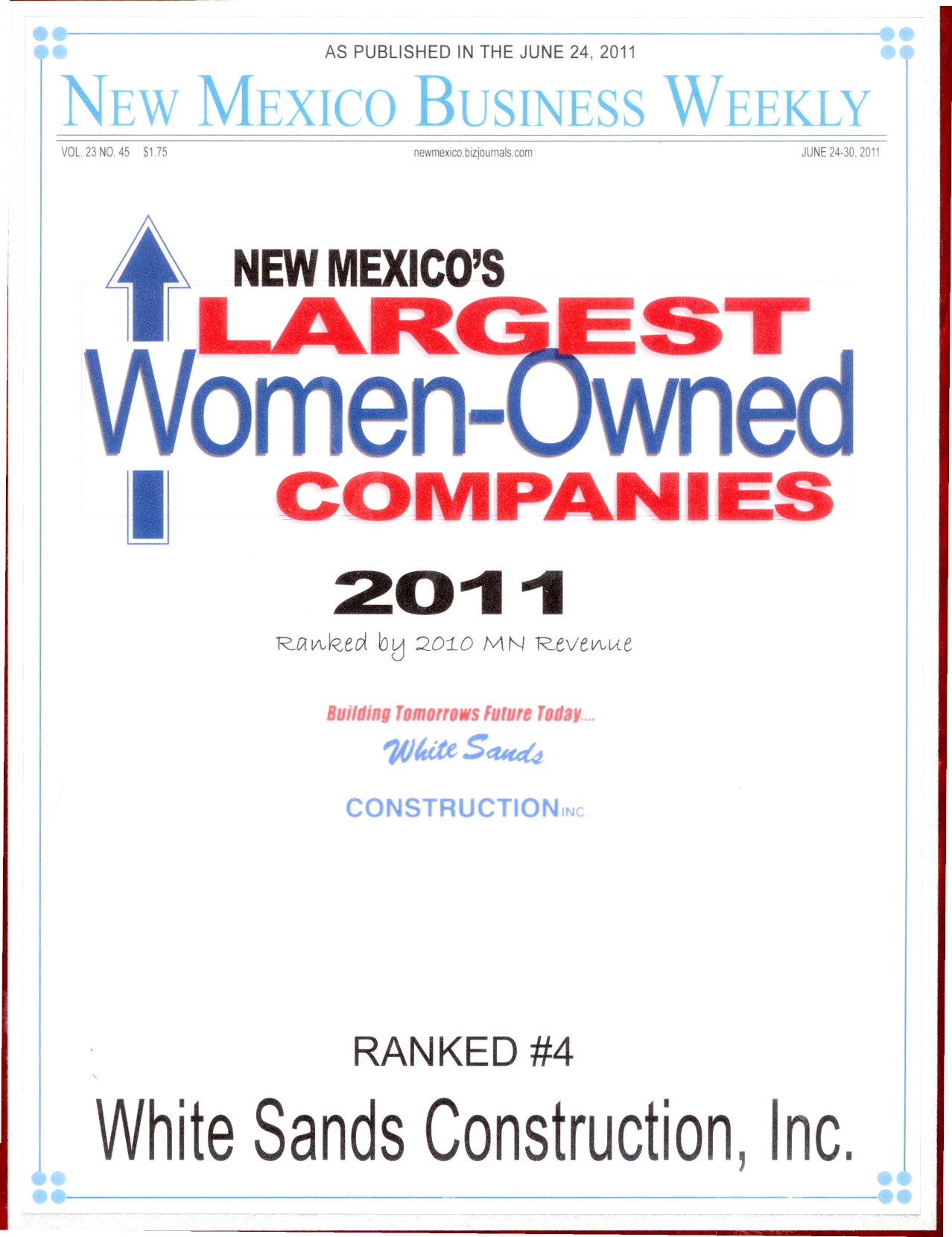Award - Women Owned #4 NM Rank